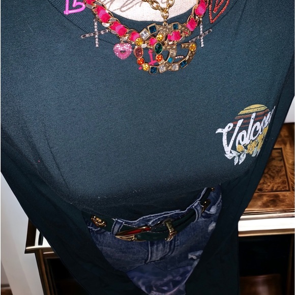 Volcom Emerald Green Forest Pine Sunset Bloom Floral Graphic Tee - Picture 9 of 16